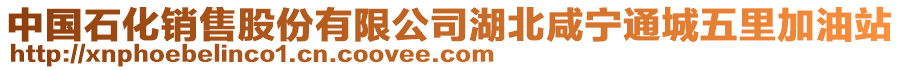 中国石化销售股份有限公司湖北咸宁通城五里加油站