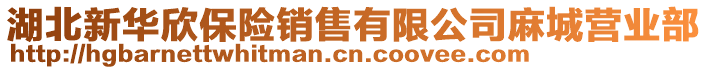 湖北新華欣保險銷售有限公司麻城營業(yè)部