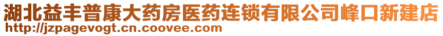 湖北益豐普康大藥房醫(yī)藥連鎖有限公司峰口新建店