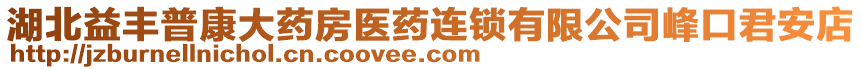 湖北益豐普康大藥房醫(yī)藥連鎖有限公司峰口君安店