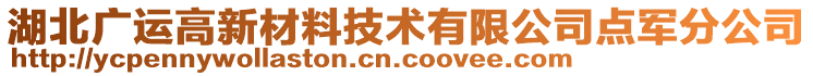 湖北广运高新材料技术有限公司点军分公司