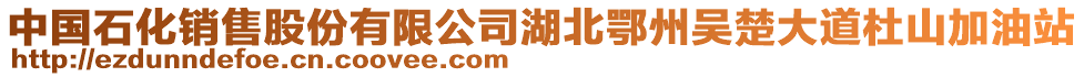 中國石化銷售股份有限公司湖北鄂州吳楚大道杜山加油站