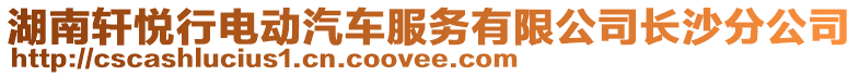 湖南軒悅行電動汽車服務(wù)有限公司長沙分公司