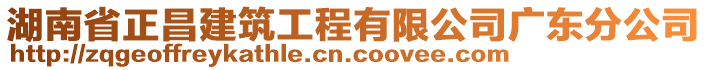 湖南省正昌建筑工程有限公司廣東分公司
