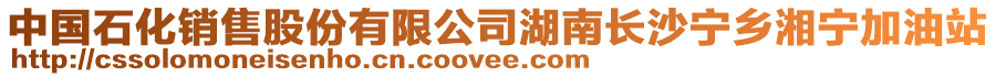 中國石化銷售股份有限公司湖南長沙寧鄉湘寧加油站