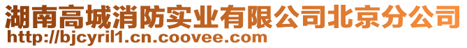 湖南高城消防實(shí)業(yè)有限公司北京分公司