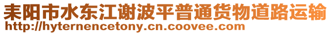 耒陽市水東江謝波平普通貨物道路運(yùn)輸