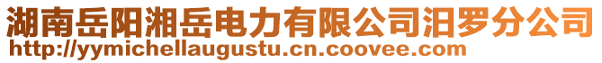 湖南岳陽湘岳電力有限公司汨羅分公司