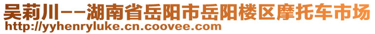 吳莉川--湖南省岳陽(yáng)市岳陽(yáng)樓區(qū)摩托車市場(chǎng)