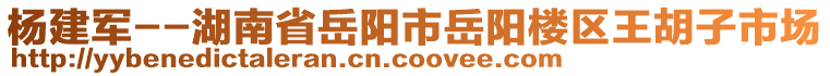 楊建軍--湖南省岳陽市岳陽樓區(qū)王胡子市場