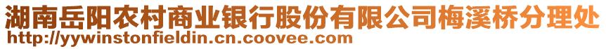 湖南岳陽農(nóng)村商業(yè)銀行股份有限公司梅溪橋分理處