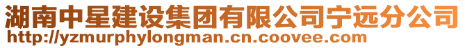 湖南中星建設(shè)集團(tuán)有限公司寧遠(yuǎn)分公司