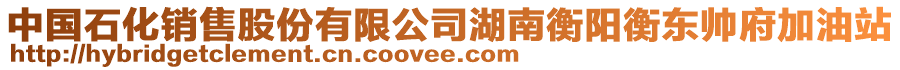 中國(guó)石化銷售股份有限公司湖南衡陽(yáng)衡東帥府加油站