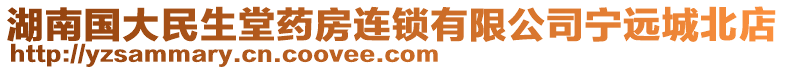 湖南國大民生堂藥房連鎖有限公司寧遠城北店