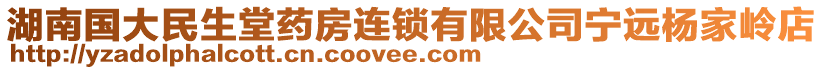 湖南國大民生堂藥房連鎖有限公司寧遠楊家?guī)X店