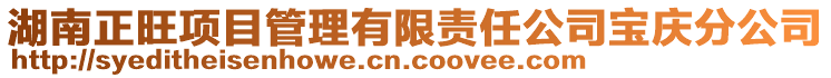 湖南正旺項目管理有限責(zé)任公司寶慶分公司