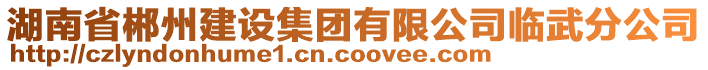 湖南省郴州建設(shè)集團有限公司臨武分公司