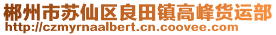 郴州市蘇仙區(qū)良田鎮(zhèn)高峰貨運(yùn)部