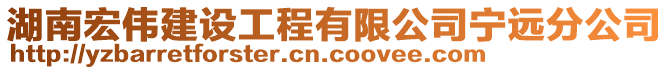 湖南宏偉建設工程有限公司寧遠分公司