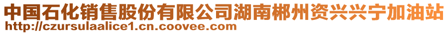 中國(guó)石化銷售股份有限公司湖南郴州資興興寧加油站