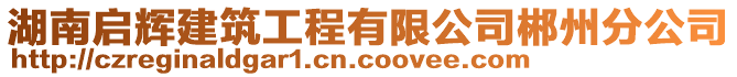 湖南啟輝建筑工程有限公司郴州分公司