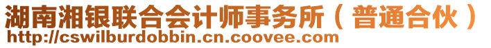 湖南湘銀聯(lián)合會計師事務所（普通合伙）