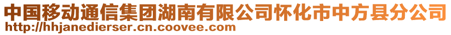 中國移動通信集團(tuán)湖南有限公司懷化市中方縣分公司