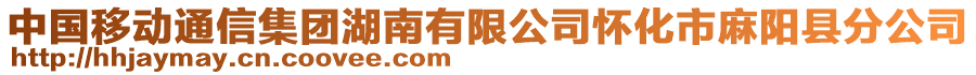 中国移动通信集团湖南有限公司怀化市麻阳县分公司