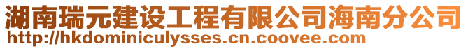 湖南瑞元建設(shè)工程有限公司海南分公司