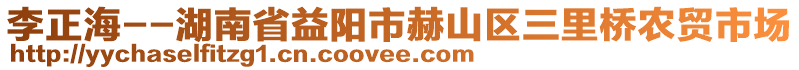 李正海--湖南省益陽市赫山區(qū)三里橋農(nóng)貿(mào)市場