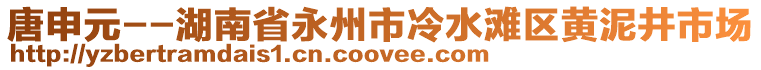 唐申元--湖南省永州市冷水灘區(qū)黃泥井市場