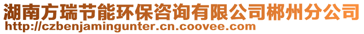 湖南方瑞節(jié)能環(huán)保咨詢有限公司郴州分公司