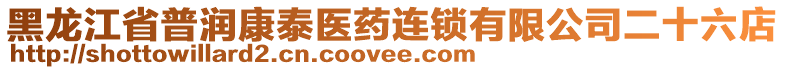 黑龍江省普潤康泰醫(yī)藥連鎖有限公司二十六店