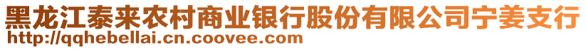 黑龍江泰來農(nóng)村商業(yè)銀行股份有限公司寧姜支行