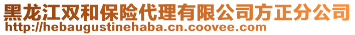 黑龍江雙和保險(xiǎn)代理有限公司方正分公司