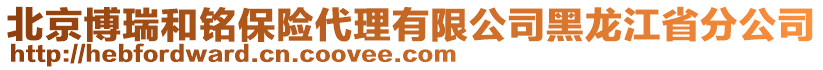 北京博瑞和銘保險(xiǎn)代理有限公司黑龍江省分公司