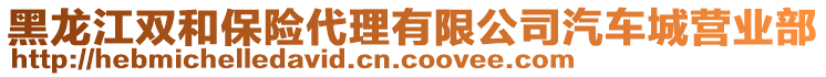 黑龍江雙和保險(xiǎn)代理有限公司汽車(chē)城營(yíng)業(yè)部