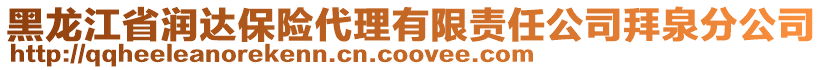 黑龍江省潤達保險代理有限責任公司拜泉分公司