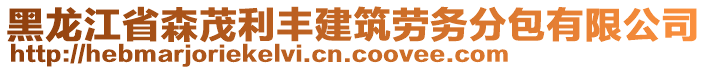 黑龍江省森茂利豐建筑勞務(wù)分包有限公司