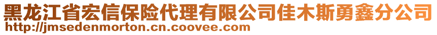 黑龍江省宏信保險(xiǎn)代理有限公司佳木斯勇鑫分公司