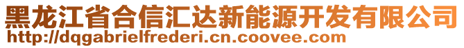 黑龍江省合信匯達新能源開發(fā)有限公司