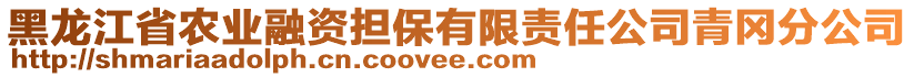 黑龍江省農(nóng)業(yè)融資擔(dān)保有限責(zé)任公司青岡分公司