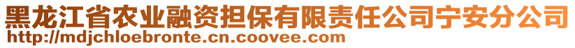 黑龍江省農(nóng)業(yè)融資擔(dān)保有限責(zé)任公司寧安分公司