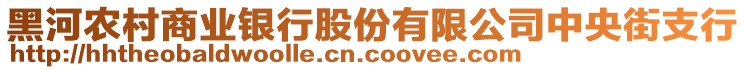 黑河農(nóng)村商業(yè)銀行股份有限公司中央街支行