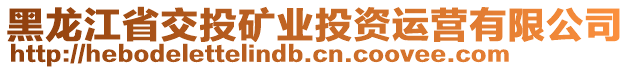 黑龍江省交投礦業(yè)投資運(yùn)營(yíng)有限公司