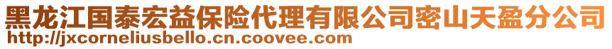 黑龍江國泰宏益保險代理有限公司密山天盈分公司