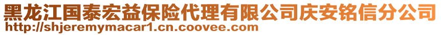 黑龍江國(guó)泰宏益保險(xiǎn)代理有限公司慶安銘信分公司