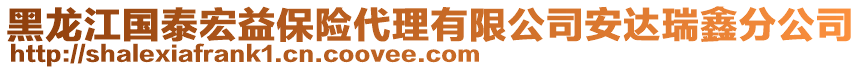 黑龍江國(guó)泰宏益保險(xiǎn)代理有限公司安達(dá)瑞鑫分公司