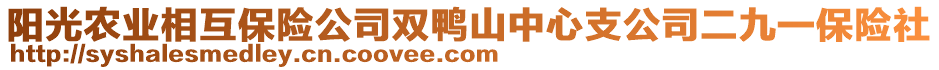 陽光農(nóng)業(yè)相互保險(xiǎn)公司雙鴨山中心支公司二九一保險(xiǎn)社