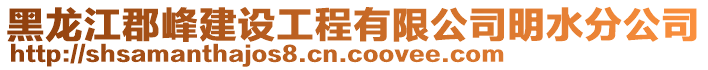 黑龍江郡峰建設(shè)工程有限公司明水分公司